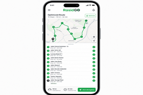 RasidGO optimized route screen